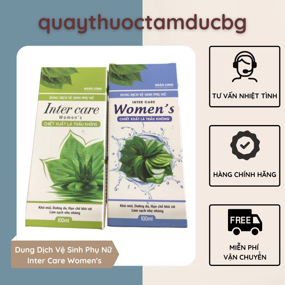 Dung Dịch Vệ Sinh Phụ Nữ Inter Care Women's 100% Trầu Không An Toàn 100ml