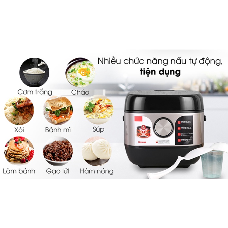 Nồi cơm cao tần Toshiba 1.8 lít RC-18IX1PV-Hàng trưng bày-Công nghệ cao tần hiện đại cùng công suất lớn tới 1300 W