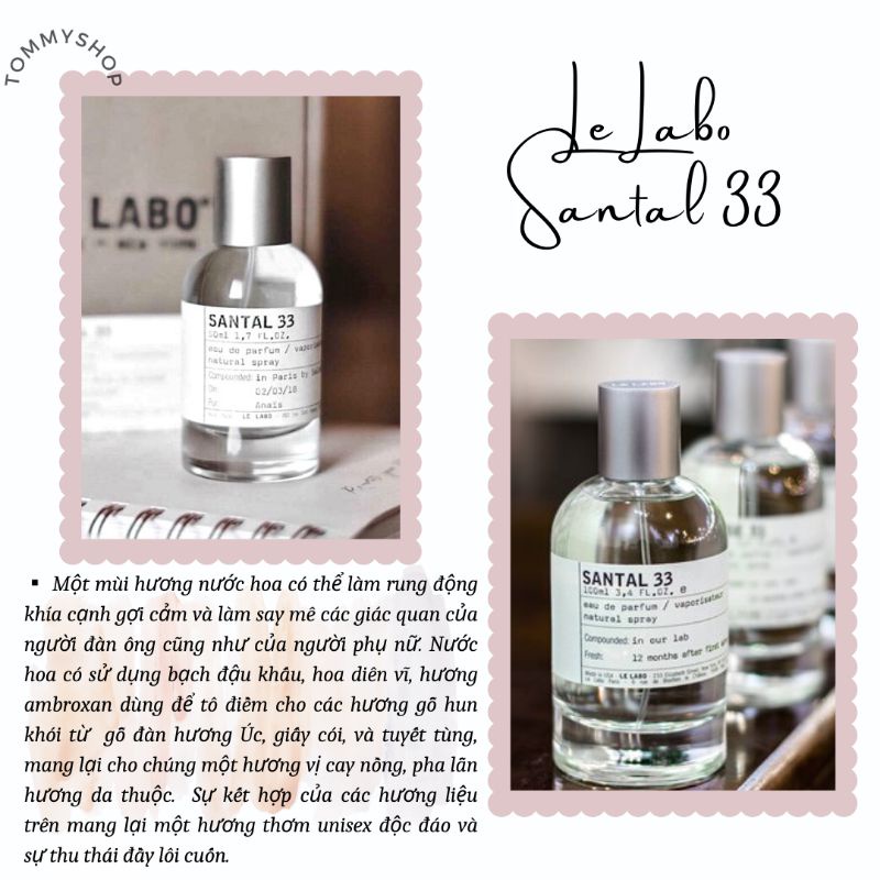 Mẫu thử nước hoa Le Labo Santal 33/S33