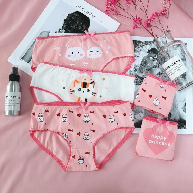 1 quần lót bé gái size đại chất cotton mềm mịn thoáng mát, quần chip bé gái nhiều hình dễ thương