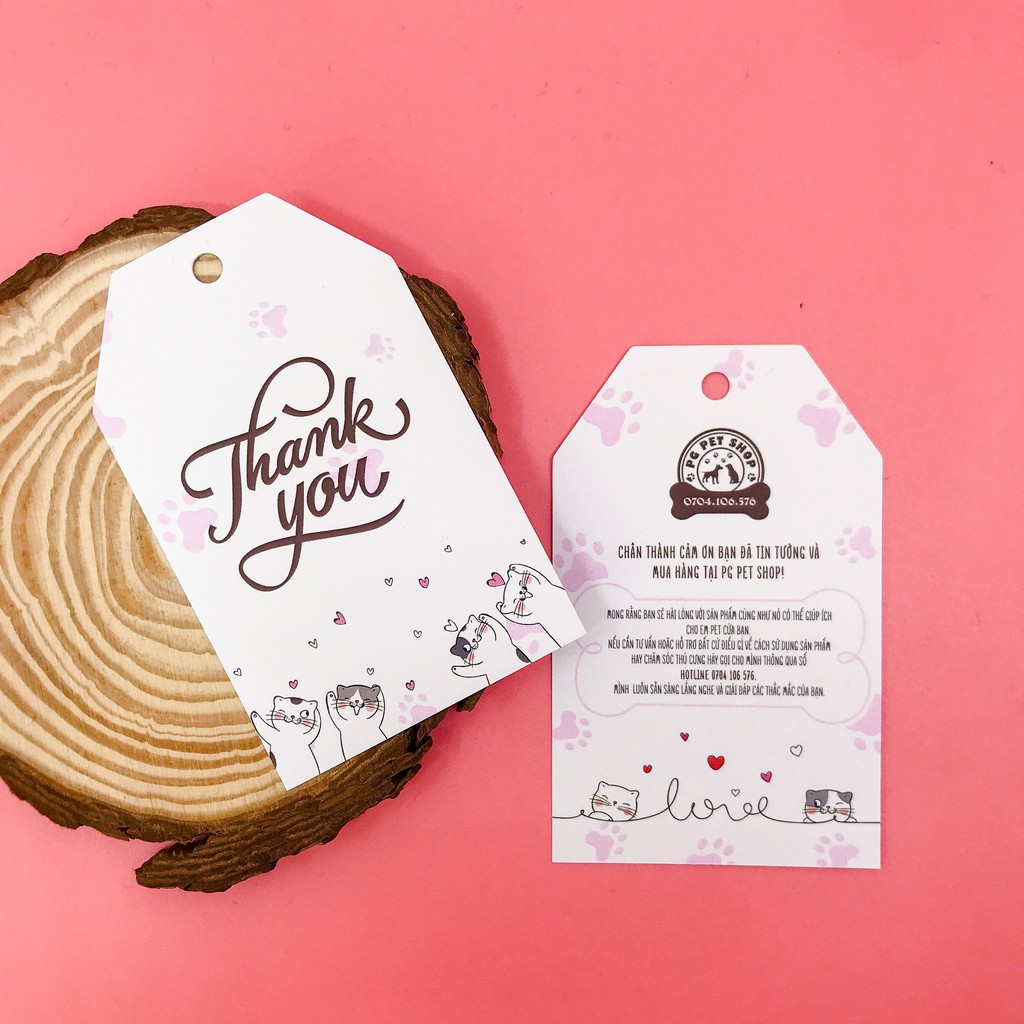 500 cái -  Card, Thẻ Cảm Ơn  theo Yêu Cầu Dành Cho Các Shop