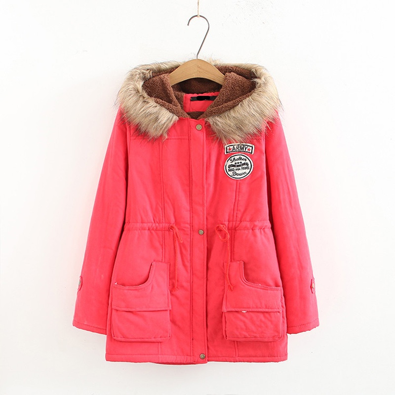 IELGY Áo Khoác cotton Tay Dài Có Nón Phong Cách Hàn Quốc Thời Trang Mùa Đông Cho Nữ