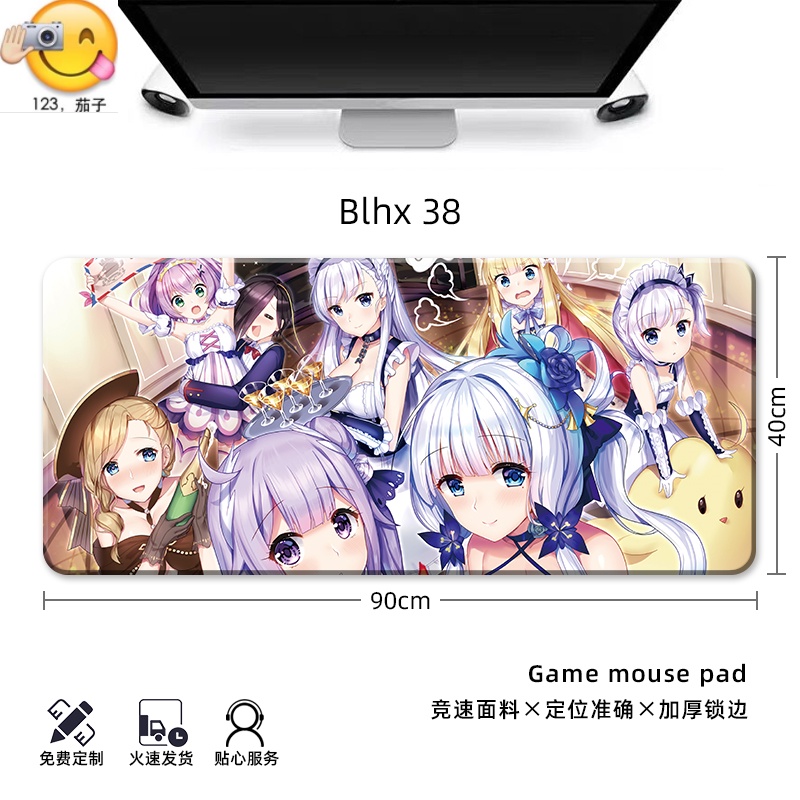 ☆?☆Azur Lane Oversized Mouse Pad Thickened Large Gaming Desktop Keyboard Pad Computer Pad Table Pad Custom Made