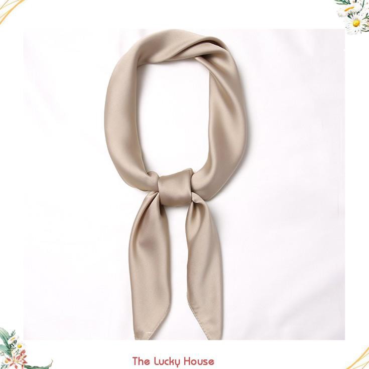 Khăn lụa vuông mầu basic dễ thương 70x70cm và 90x90cm