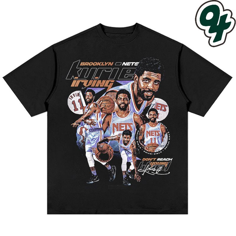 #Nfjs Áo Thun cotton Tay Ngắn Dáng Rộng In Hình Ngôi Sao NBA Kyrie Irving Phong Cách Mỹ Dành Cho Nam