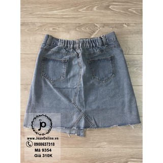 BIGSIZE - Váy jean nút lệch  (MS: 9354)