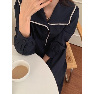 Váy dáng dài cổ bẻ style Hàn Quốc V3