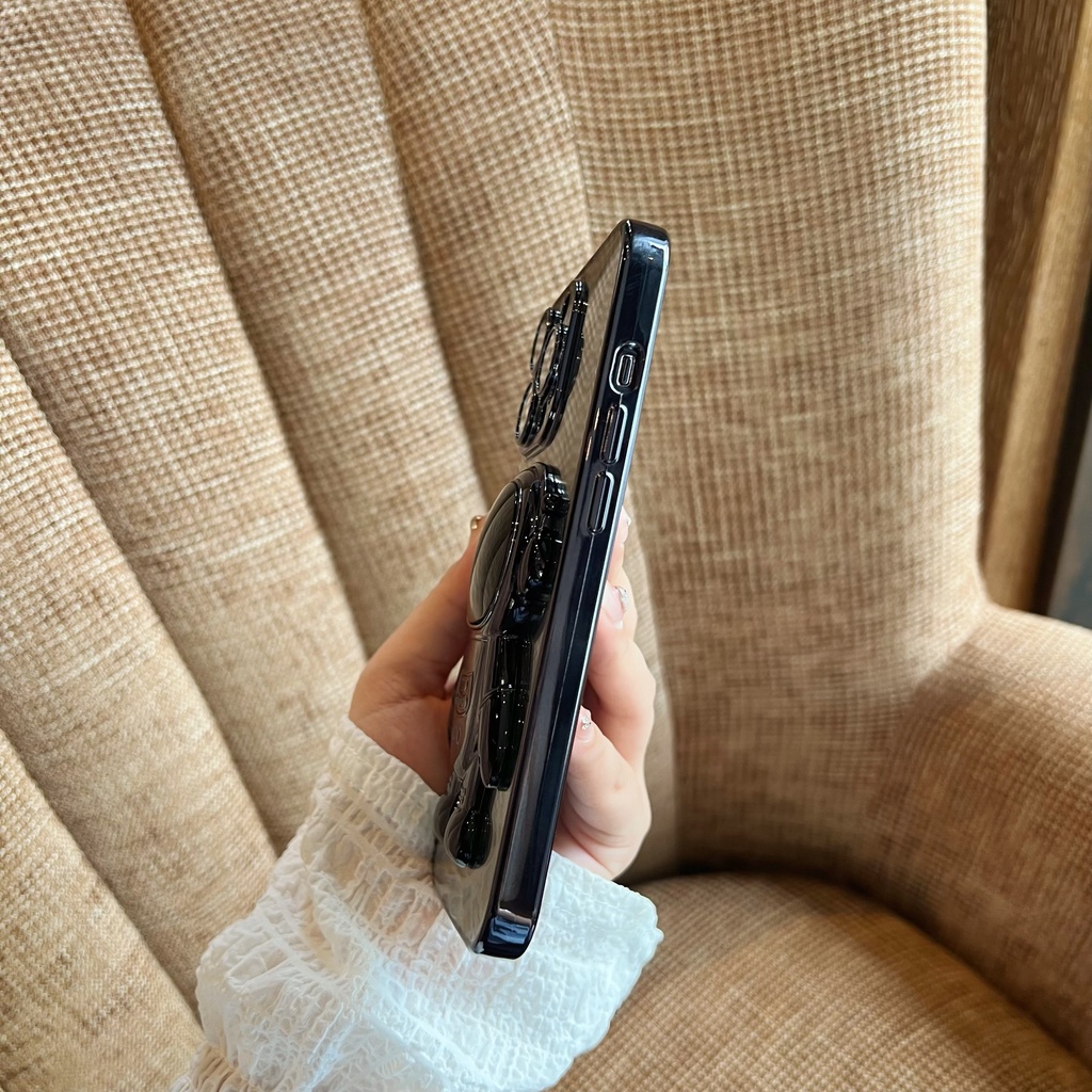 Ốp Điện Thoại TPU Dẻo Họa Tiết Phi Hành Gia Kèm Giá Đỡ Chống Rơi Cho Iphone 13 12 11 Pro Max Xs Max Xr 8 7Plus