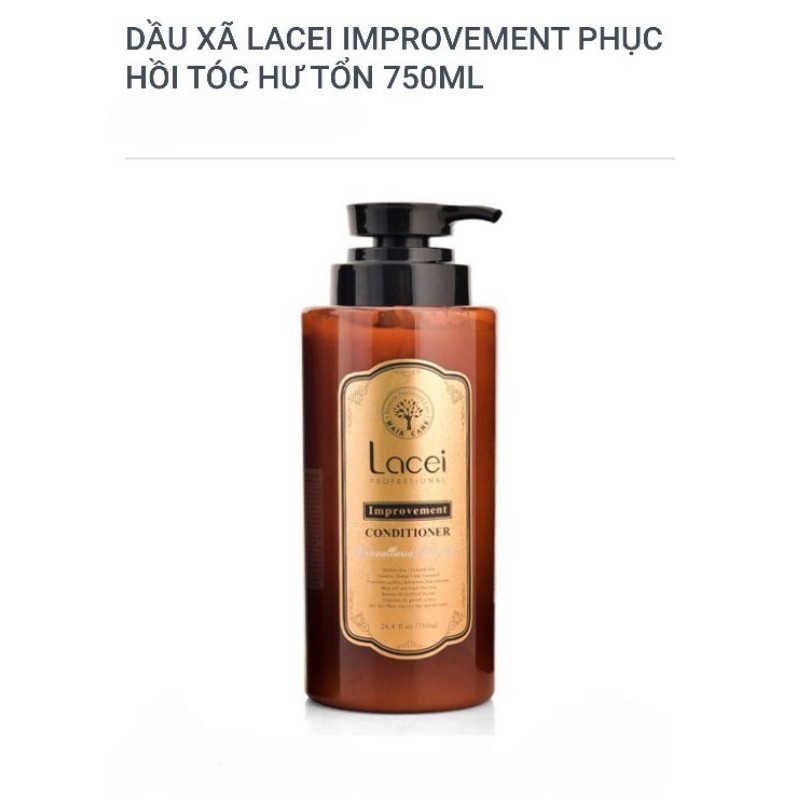 Dầu gội - xả Lacei improvement (nâu) cho tóc khô hư tổn 750mlx2
