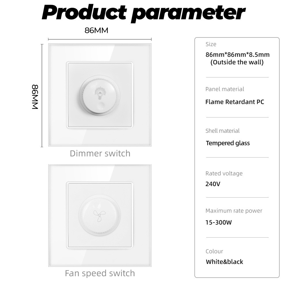 SMATRUL 13A American standard wall power plug socket switch tempered glass panel