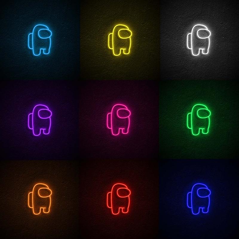 Đèn led Neon trang trí hình Among Us | Đèn neon trang trí phòng ngủ, treo tường