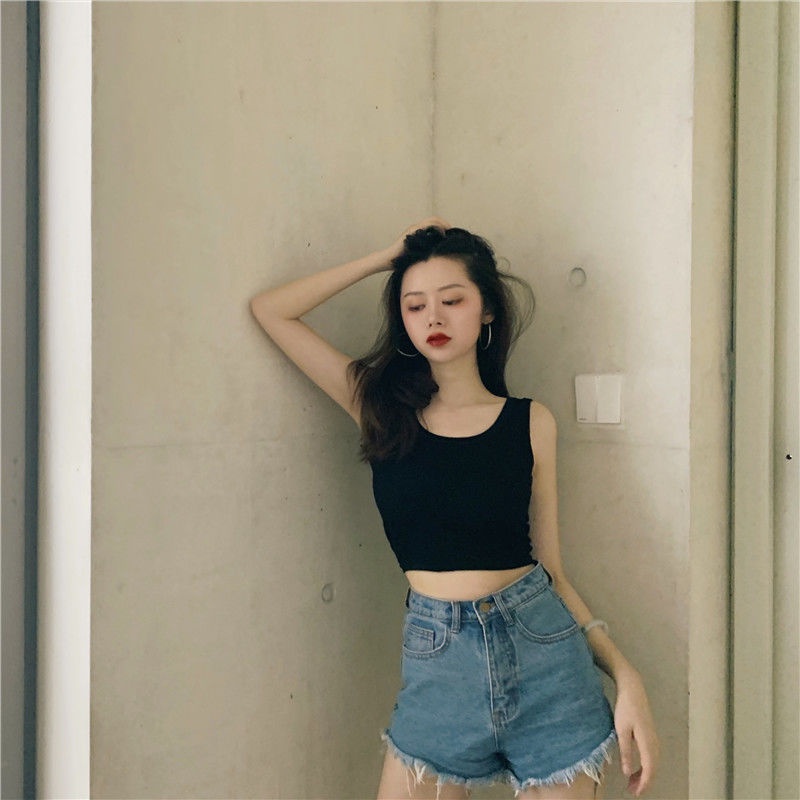 Áo Tank Top Không Tay Màu Đen Thời Trang Xuân Hè Cho Nữ