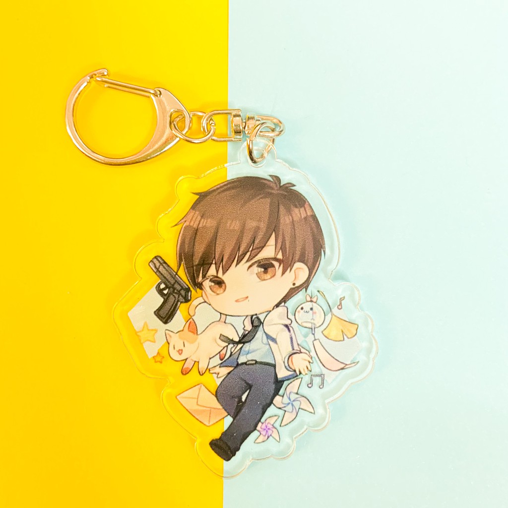 ( Mica trong acrylic ) Móc khóa TÌNH YÊU VÀ NHÀ SẢN XUẤT VER ĐỒ VẬT quà tặng xinh xắn dễ thương in hình anime chibi