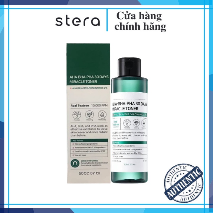 Nước hoa hồng AHA-BHA-PHA 30 days miracle toner 150ml Some by mi