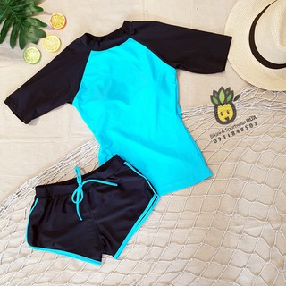 BIKINI / ĐỒ BƠI KÍN ĐÁO TAY LỬNG XANH NGỌC