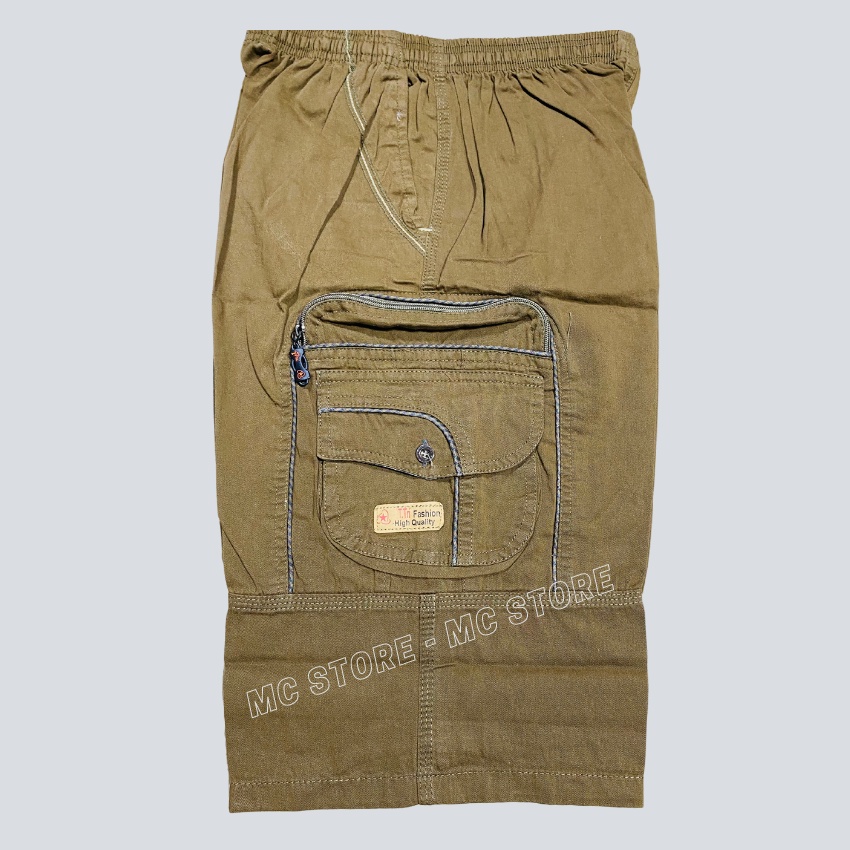 Quần Short Nam Lưng thun Kaki lụa Nhiều Túi Chất Vai dày đẹp Full Size 45-100kg