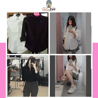 Áo sơ mi trơn basic unisex nam nữ đi học chất thô mềm mát - CUTEZOO