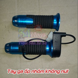 Tay ga thời trang ốp nhôm trơn lắp mọi loại xe