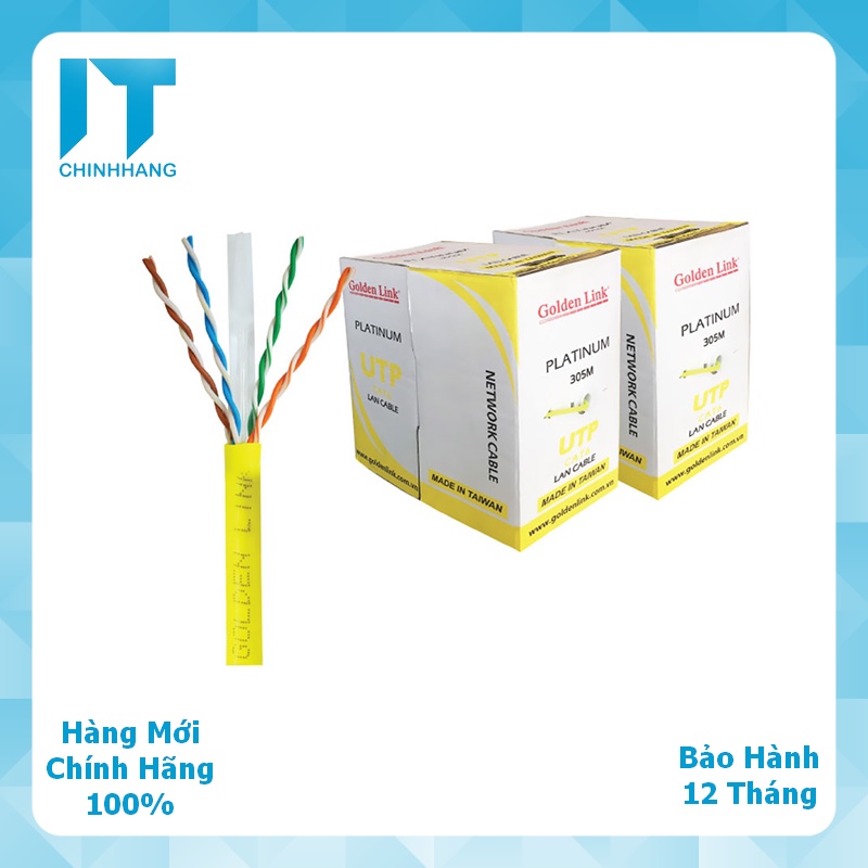 Thùng Cáp Mạng Golden Link Cat6 Vàng (305m)