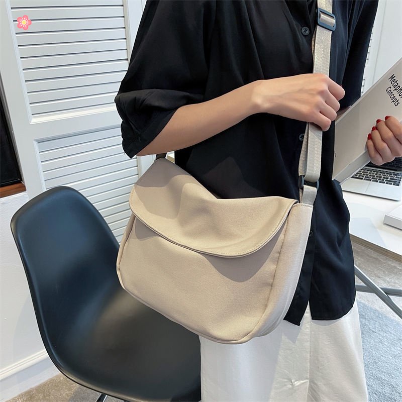 Túi Xách Canvas Màu Sắc Đơn Giản Sức Chứa Lớn Cho Nữ