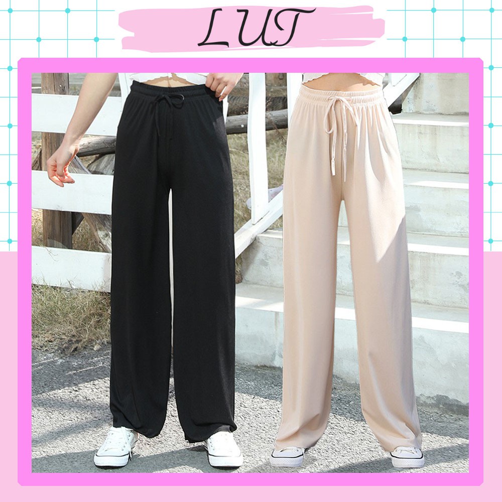 Quần dai nữ ống rộng len tăm - culottes gân tăm - kiểu dáng hàn quốc - LUT