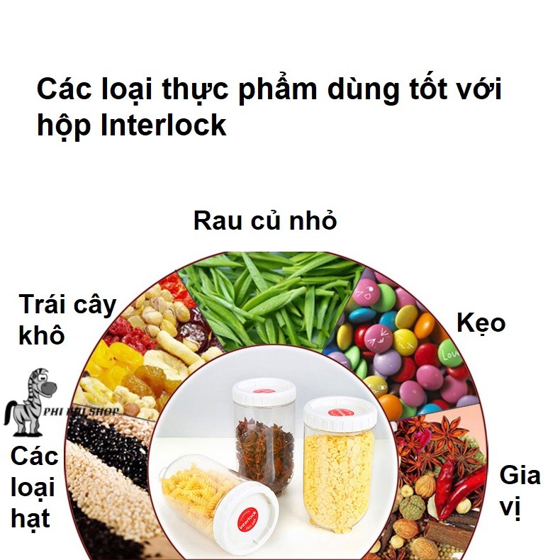 Hộp nhựa bảo quản thực phẩm Lock&Lock Interlock dung tích 180ml ,500ml, 1L,1.6L INL301 INL302 INL303 INL305