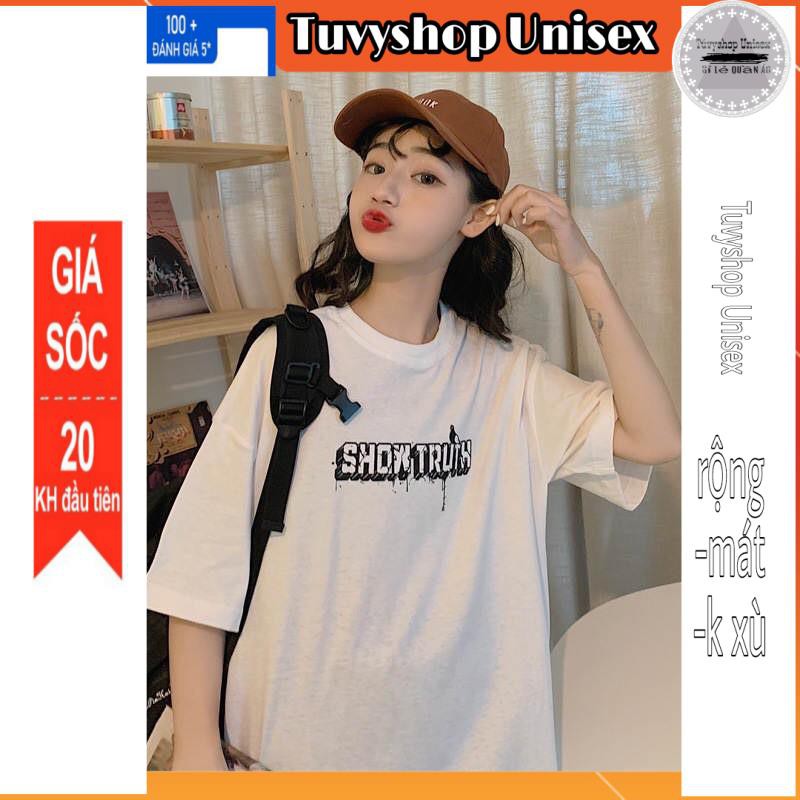 Áo đôi nam nữ FREESHIP Hoạ tiết chữ form rộng cực hot hit [thun cap