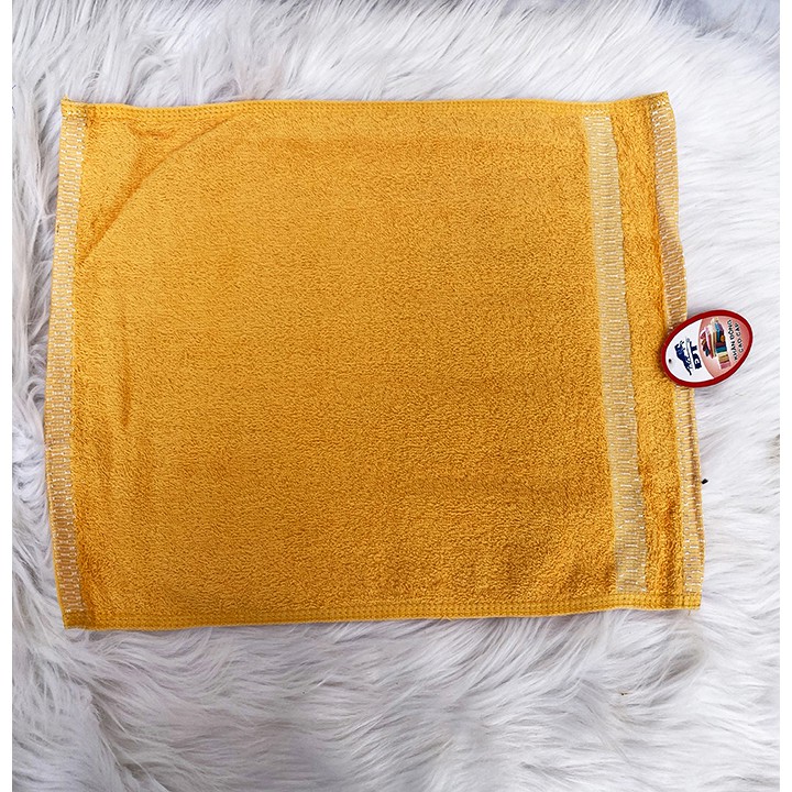 Khăn mặt cotton khăn lau mặt 1 màu sọc đôi sợi cotton vải mềm mịn dày dặn kháng khuẩn (30x45cm)