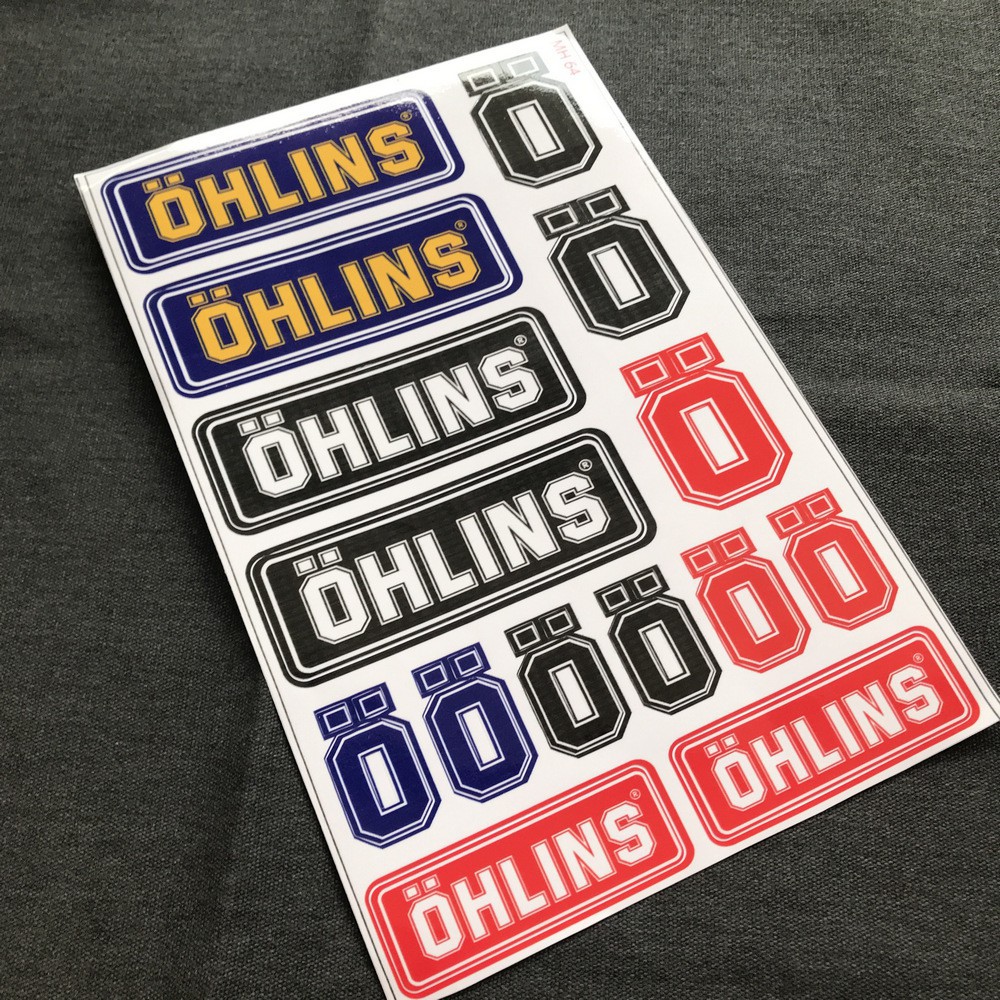 [CỰC RẺ] BỘ TEM GIẤY MẪU OHLINS CÁ TÍNH CHO AE BIKER