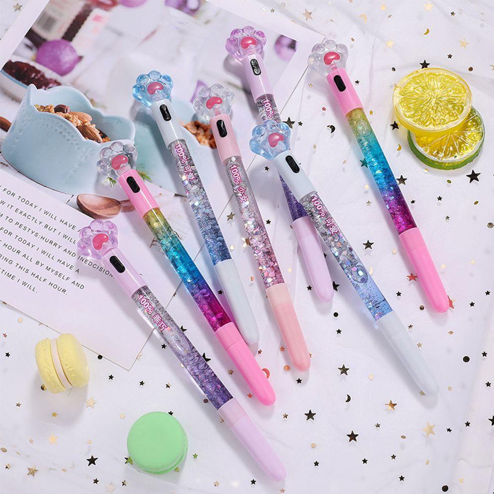 ✪NARCISSUS✪ Cute Gel Pen Cat Claw Office Supplies Stationery New Light Quicksand Student School