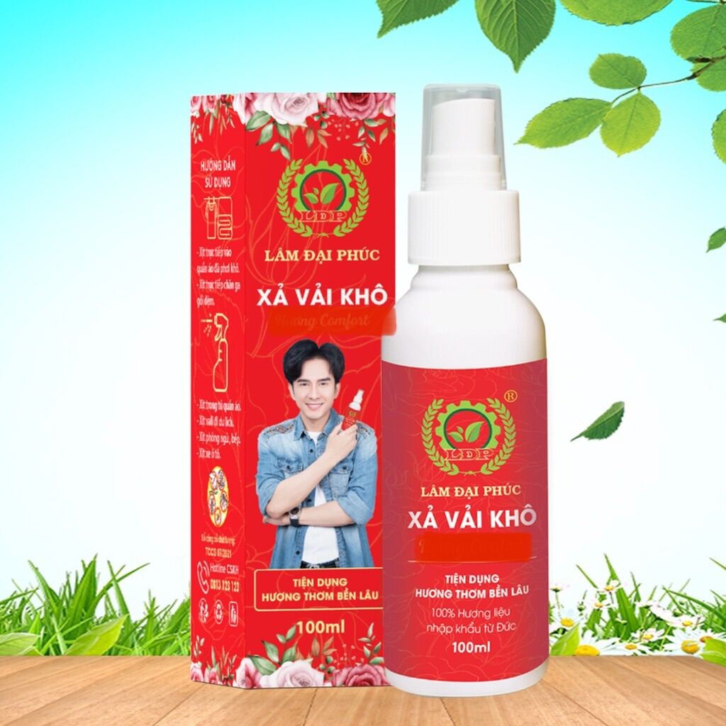 Xả vải khô, xịt thơm quần áo Lâm Đại Phúc, hương thơm màu đỏ