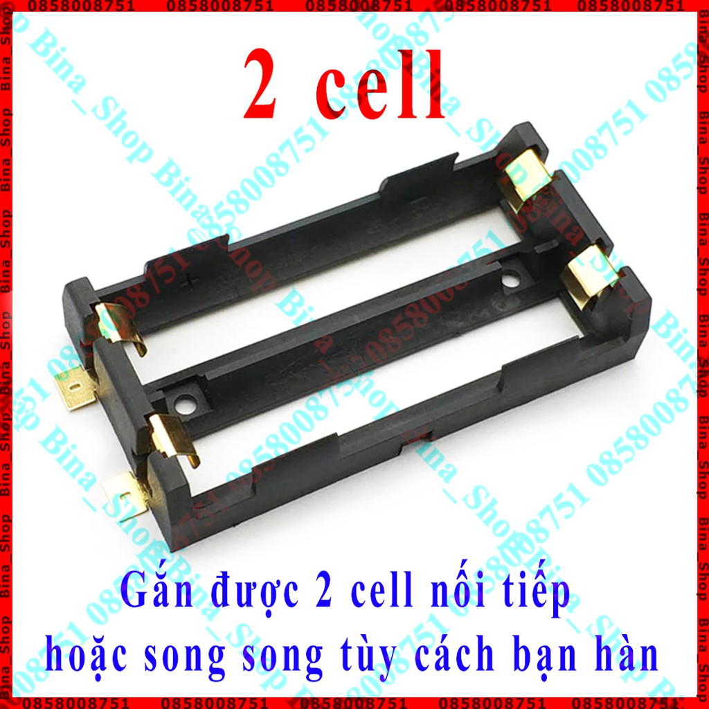 Đế gắn pin 18650 chân đồng mạ vàng khay đựng pin 1cell/2cell chất lượng cao