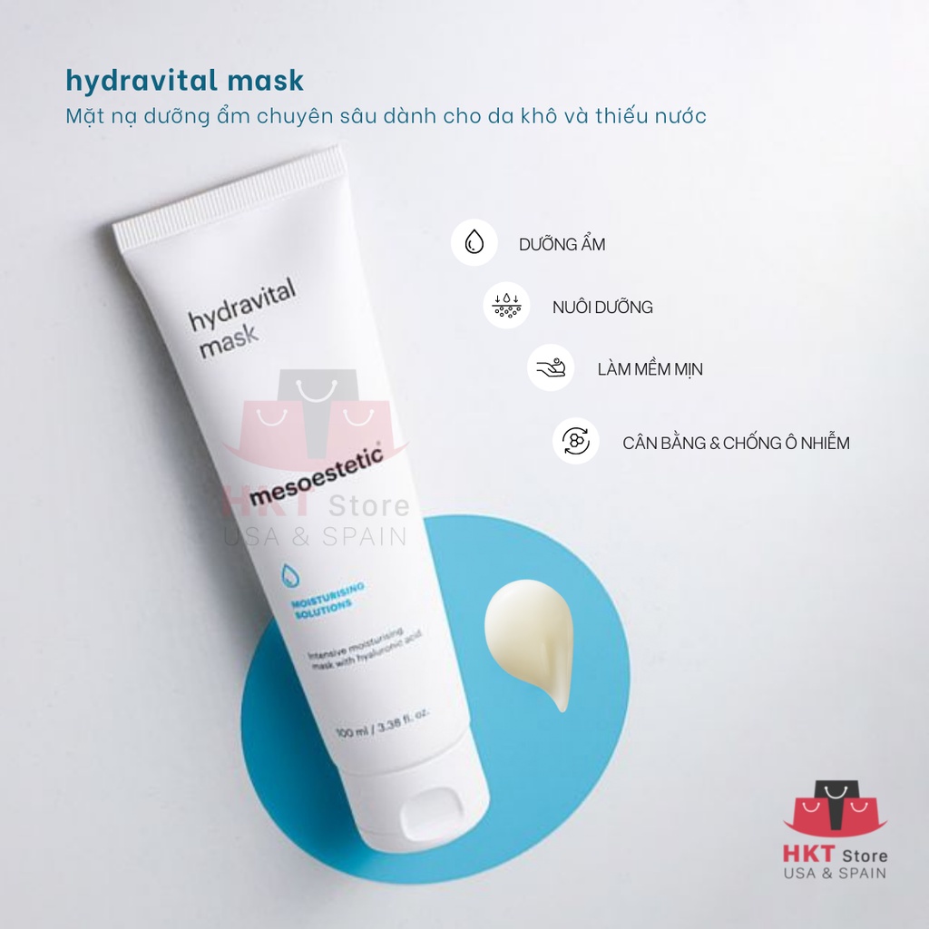 Mesoestetic Mặt nạn Hydravital mask 500ml Dưỡng ẩm & phục hồi cho da khô & thiếu nước