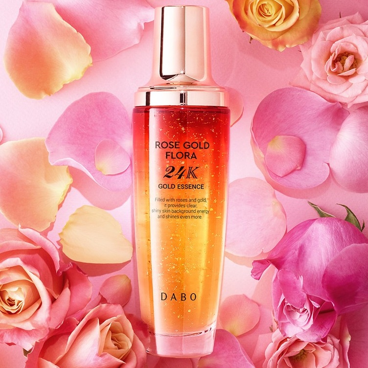 Tinh chất serum trắng da, chống lõa hóa, xóa xạm nám từ vàng 24K DABO Rose Gold Flora 24k Gold Essence Hàn Quốc130ml