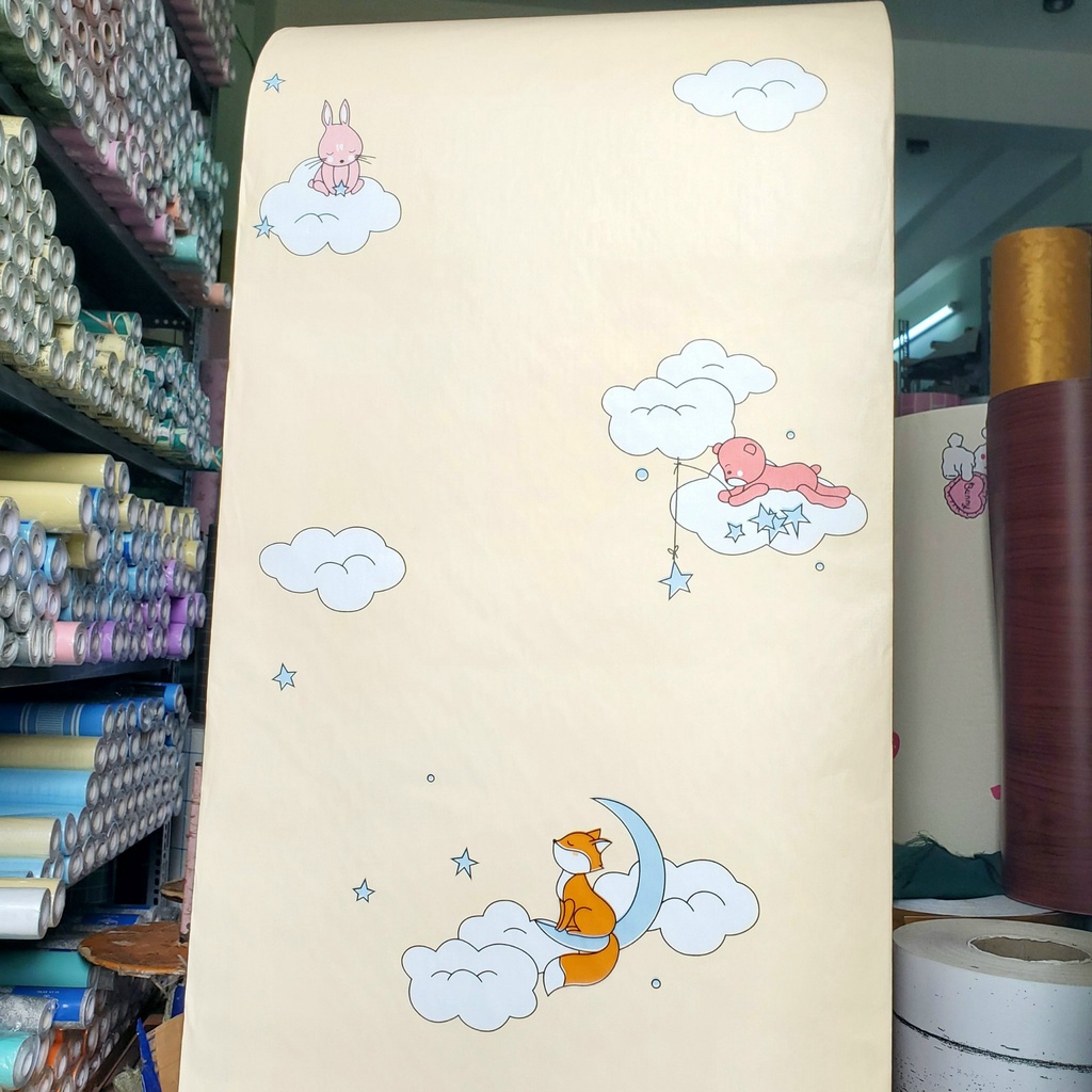 Decal giấy dán tường CÁO VÀNG MỚI khổ 45cm keo sẵn