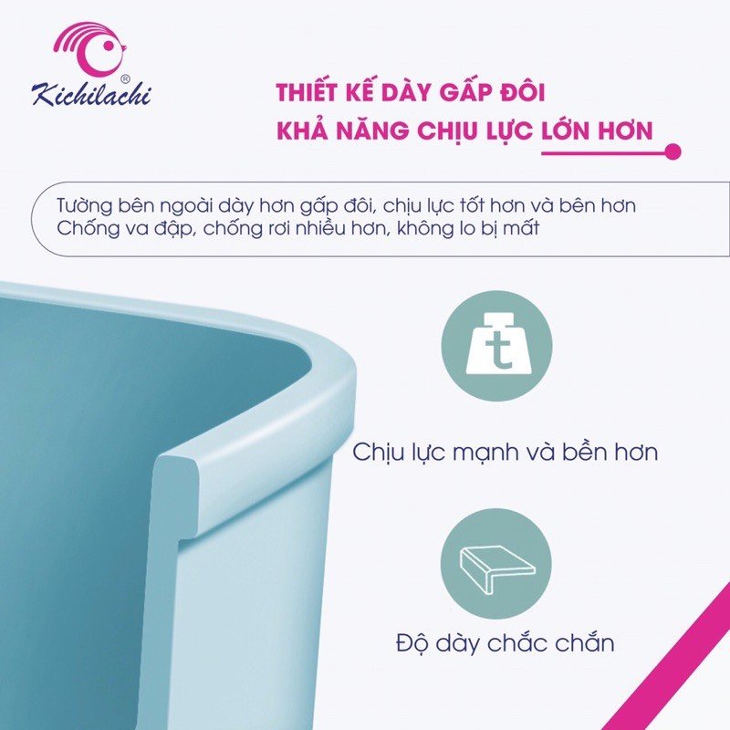 Khay Giá Úp Bình Sữa Có Nắp Đậy Kichilachi Cao Cấp Và Có Khay Thoát Nước Hình Chữ Nhật