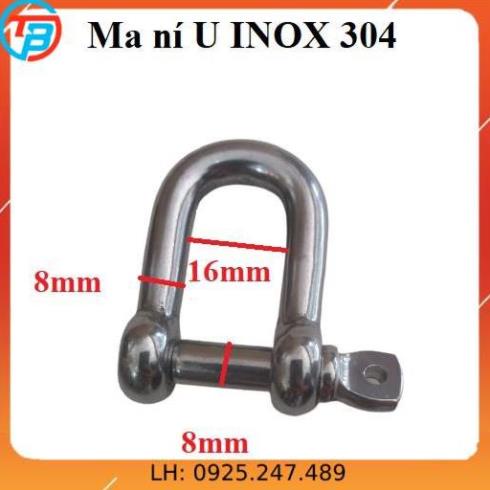 Ma ní U INOX 304 [ Phi 8mm ] CÁP THÉP Thái Bình VinàN