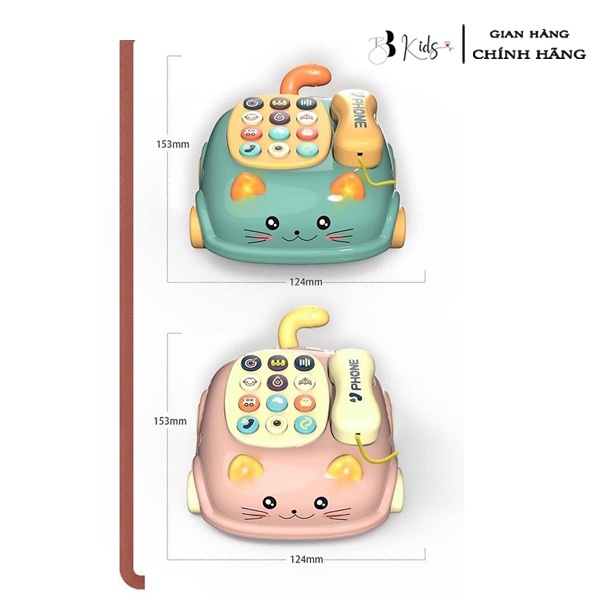 Đồ chơi điện thoại thông minh BB Kids Hình Mèo cho bé, Có Hiệu Ứng âm thanh vui nhộn - Hàng chính hãng