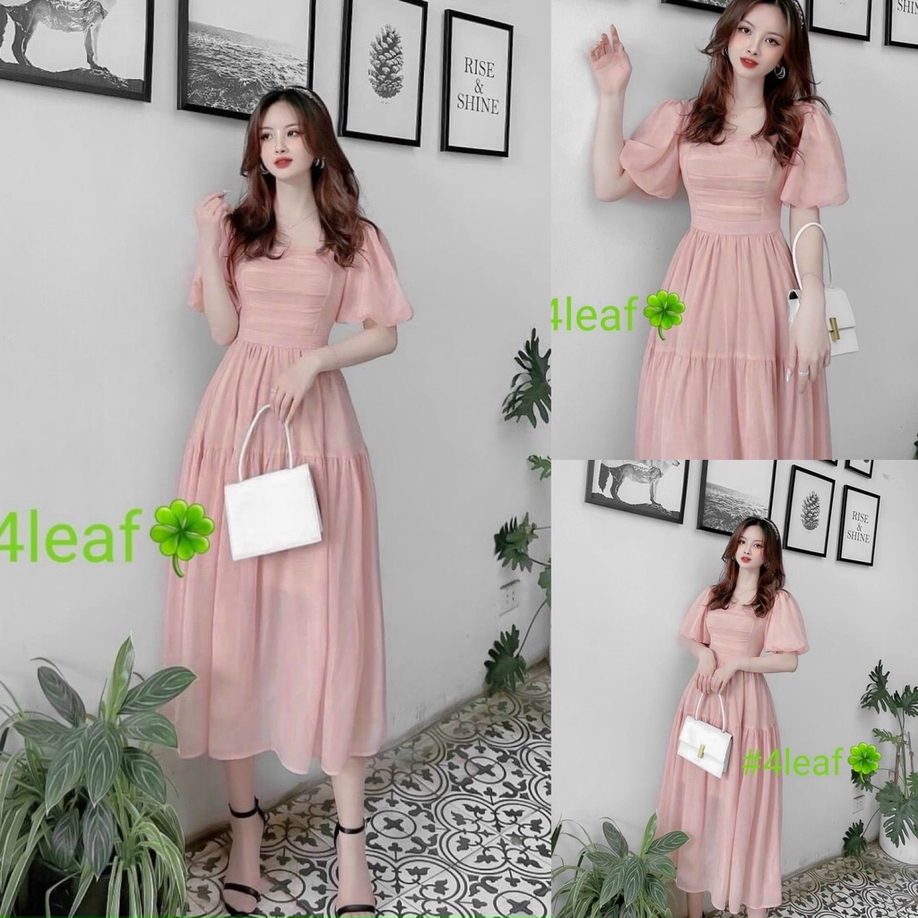 Đầm váy nữ xếp tầng nhẹ nhàng với màu hồng phấn xinh xắn dành cho các tiểu thư đi chơi hoặc dự tiệc