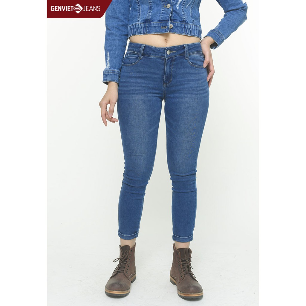 Quần Jeans dài Nữ DQ102J755 GENVIET