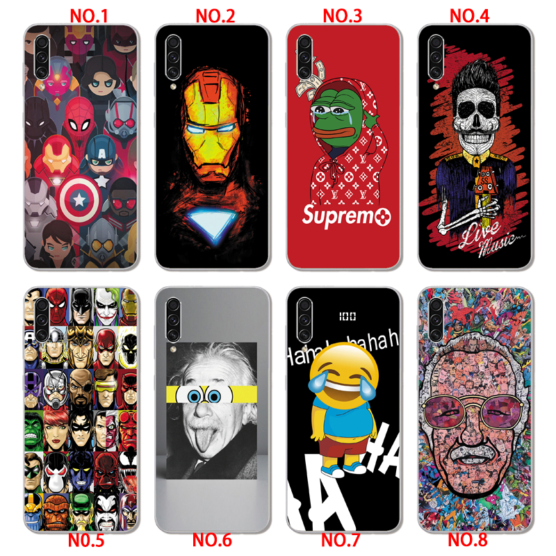 Samsung Galaxy M10 M20 M30 A40S A3 A5 A7 2016 A310 A510 A710 INS Cute Cartoon Avengers Soft Silicone TPU Phone Casing Hero iron Man Graffiti Case Back Cover Couple