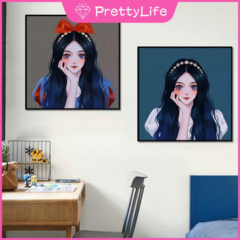 Bộ Tranh Đính Đá 5D Tự Làm Hình Công Chúa Hoạt Hình 30x30cm Trang Trí Nhà Cửa