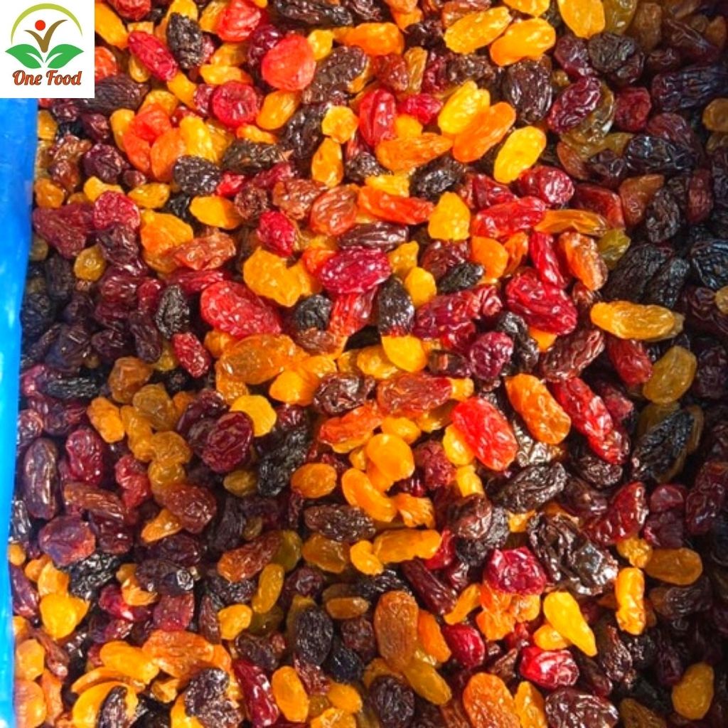 Nho khô mix vị 500g chuẩn Mỹ ăn liền loại 1, nho khô Raisins không hạt thập  cẩm 3 màu, Đồ Ăn Vặt Hà Nội, OneFood68