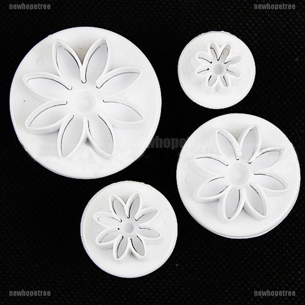 Bộ Khuôn 4 Kích Thước Hình Hoa Cúc Cho Bánh Quy Và