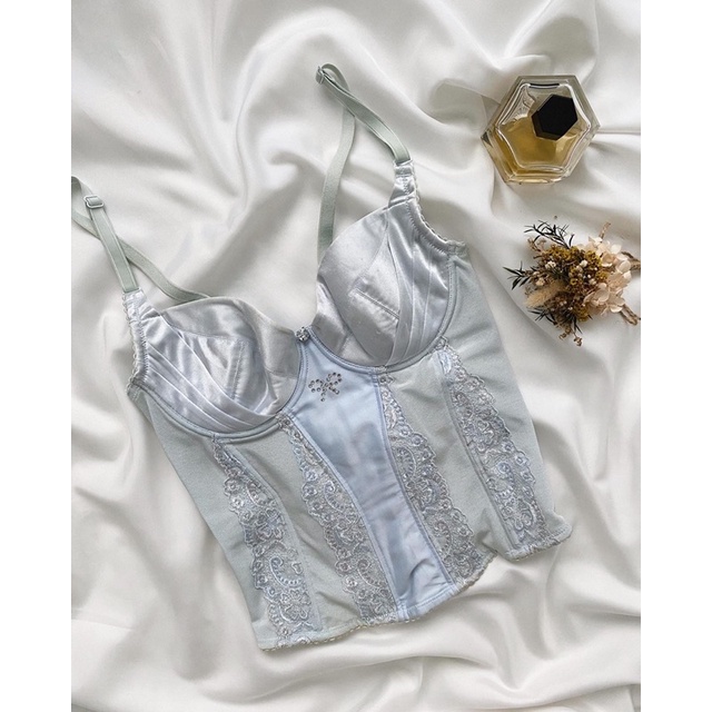 Áo corset xanh nhạt pastel 2hand