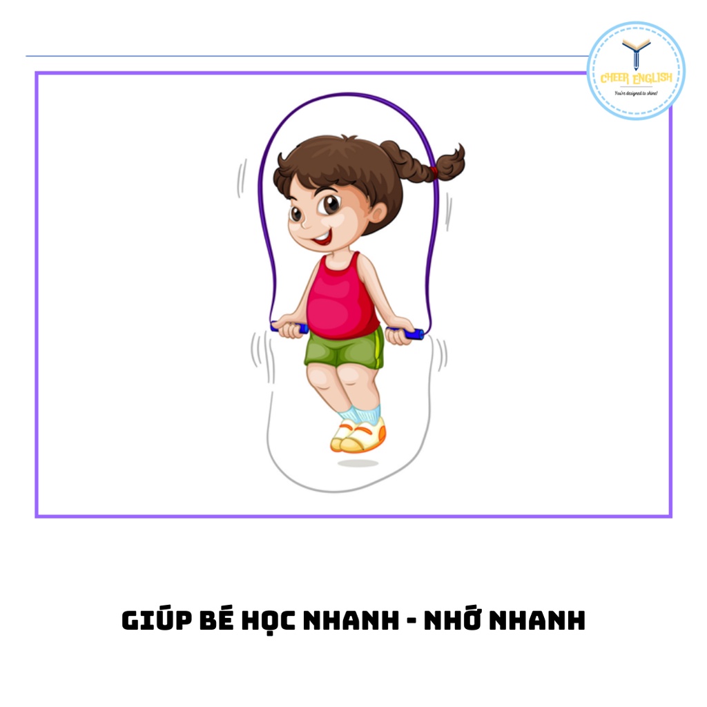 Flashcard chủ đề thể thao thẻ học Tiếng Anh ép plastic