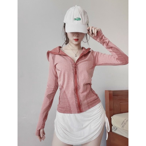 Áo Khoác Thể Thao Nữ Ôm Body. Size M L. Có 2 Túi Ngoài Dây Kéo [MTC.KD21]