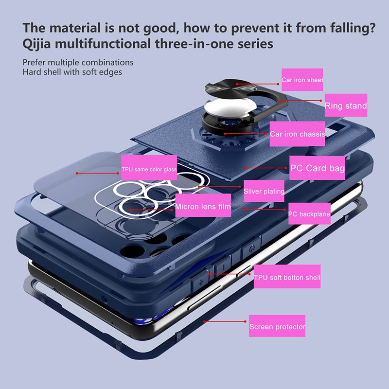 Samsung A52s 5G ốp lưng 360 Full Protection Magnetic Ring Holder Phone Case Galaxy S22 Ultra S22 S22+ A13 5G A13 4G LTE A33 5G A53 5G A52s 5G Shockproof Card Slot Armor Phone Cover