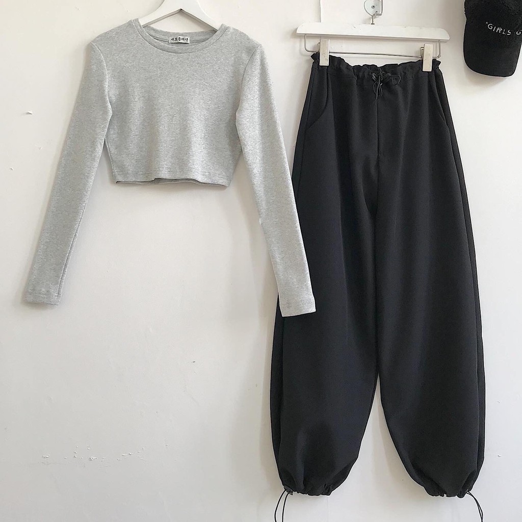 Quần Jogger Vải Nữ Ống Rộng Dây Rút Eo Co Giãn Thỏa Mái Năng Động - 2199 (Gous Official)