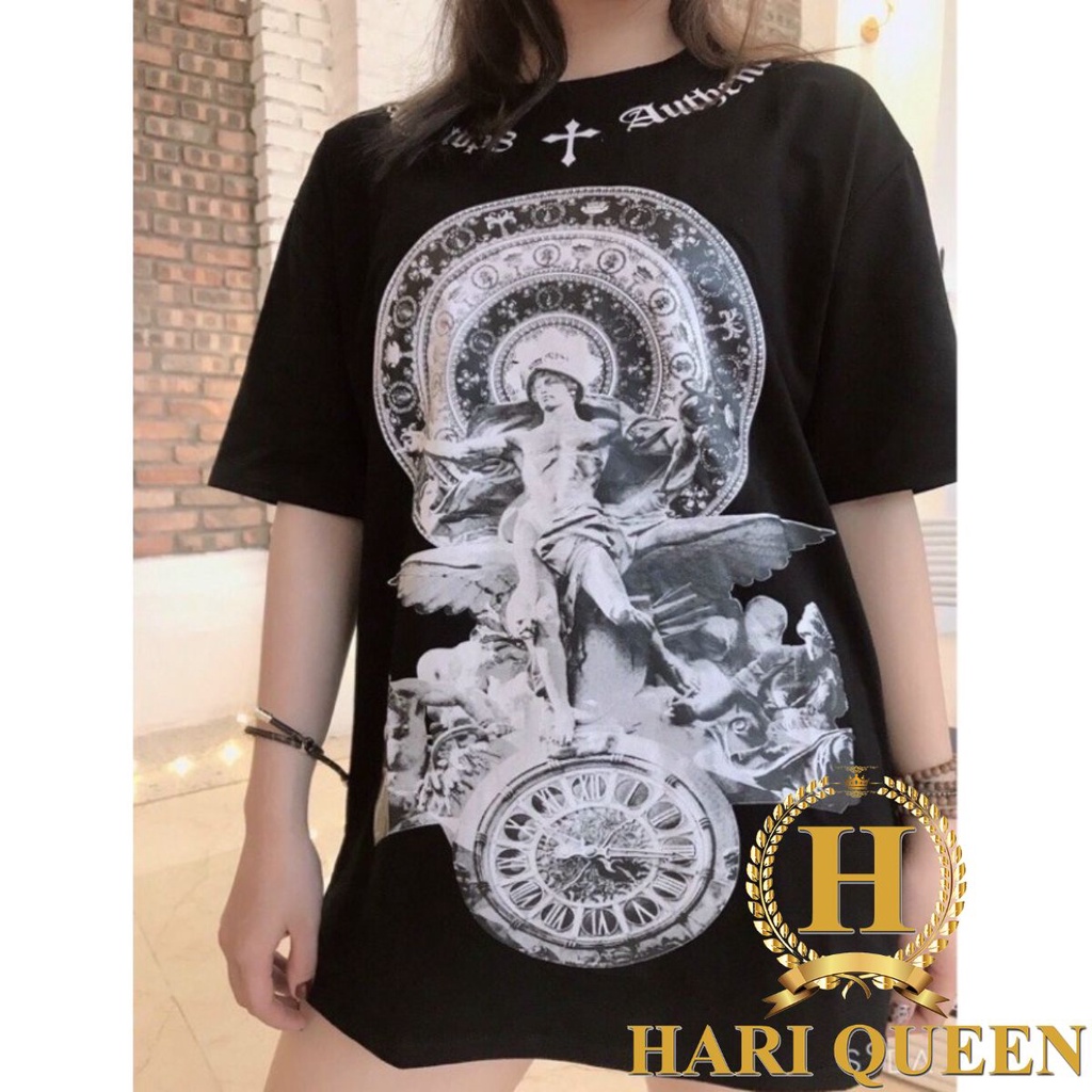Áo thun tay lỡ tượng tròn hót trend HARIQUEEN - Áo phông nam nữ unisex form rộng 65kg